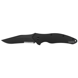 Kershaw Shallot Serrated Folding Knife, Black